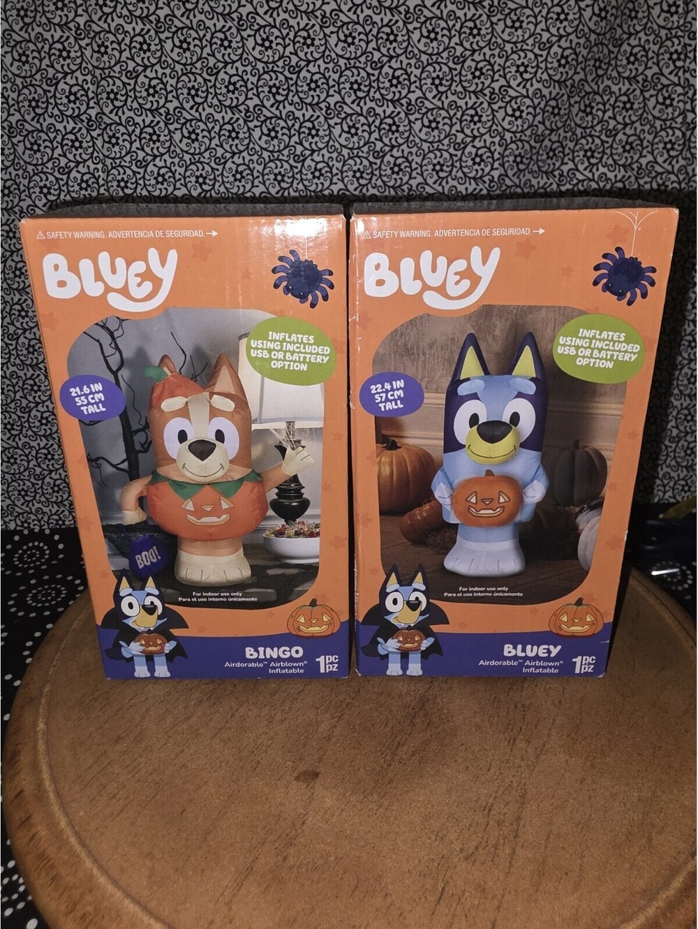 Bluey & Bingo Halloween Tabletop Pumpkin Indoor Only Airblown Inflatable Lot